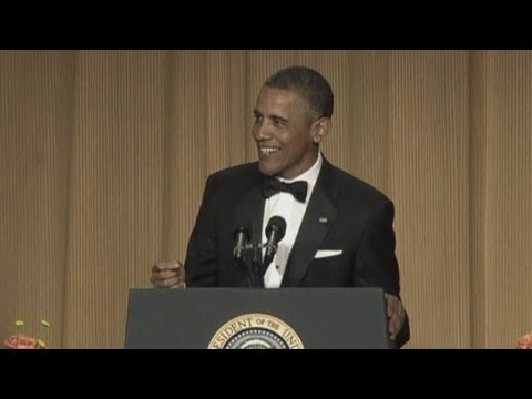 Funny man: Obama cracks jokes at the White House Correspondents' Dinner