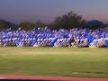 Foothills streaker \"Blazes\" through field at graduation