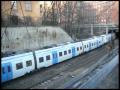 Passerande tåg i Södermalm