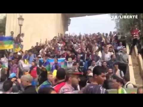 مظاهرة احرار الامازيغ في مدينة البويرة جنوب شرق الجزائر 20-4-2014 Algérie Bouira Manisfestation