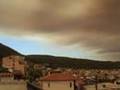 Fires in Greece. Smoke in Epidavros.
