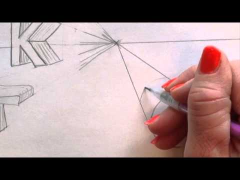 how to draw the letter k in 2 point perspective