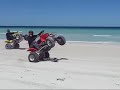 Wheelies On The Beach LTR & TRX 450!