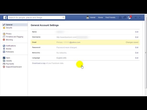 how to change your primary email on facebook