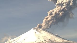 Espectacular explosión Volcán Popocatépetl 28 de diciembre 2014 9:39am