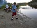 Jon hits a Golfball