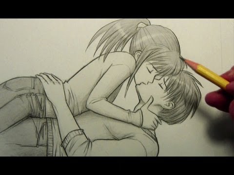 how to draw people kissing