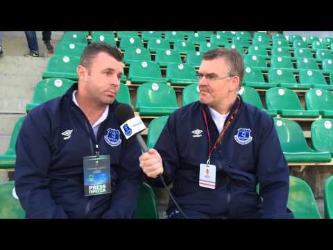 Pitchside build-up at the Kuban Stadium Pitchside build-up at the Kuban Stadium