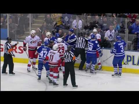 Colby Armstrong Fills in Zach Boychuk with a Huge Hit - Feb 3rd 2011 (HD)