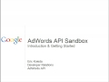 Intro to the AdWords API Sandbox