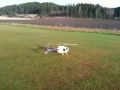 Trex 600 with Hughes 500 E fuselage. Flying!