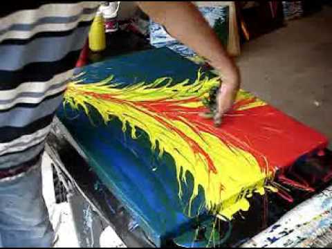 flower painting - Watch William Boyer make an abstract impressionism (fingerpainting) of a red flower. For viewing or information call or see Ted Moran at (352) 683-7672 Art, ...