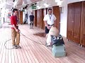 Sanding Eurodam's Deck