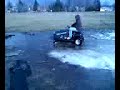 my tractor goin through some deep water with ease