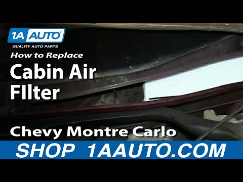 How To Install Replace Cabin Dust Pollen Air FIlter 2000-05 Chevy Monte Carlo