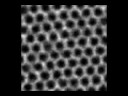 Response of the self assembly pore structure to damage - a hole is 'torn' from the centre of the structure.