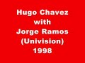 hugo chavez interviewed by jorge ramos (univision) in 1998