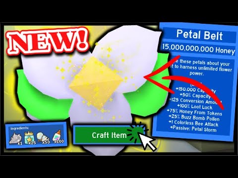 Crafting Op Petal Belt 2nd Spirit Petal All New Items Equipped Roblox Bee Swarm Simulator Minecraftvideos Tv
