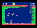 those familiar with the arcade game, or one of its ports, might have recognised the title sequence with the guys walking at the bottom. this game is a clone of: pooyan at the end you'll find the title screen for the next game, can you name that rip-off?