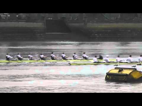 Oxford University Boat Club - Oxford University races a German Eight off the start at Putney, 17th March 2013.