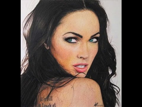 Desenho Realista com Lápis de Cor: Megan Fox (passo a passo)