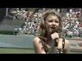 Me singing at the Dodgers game