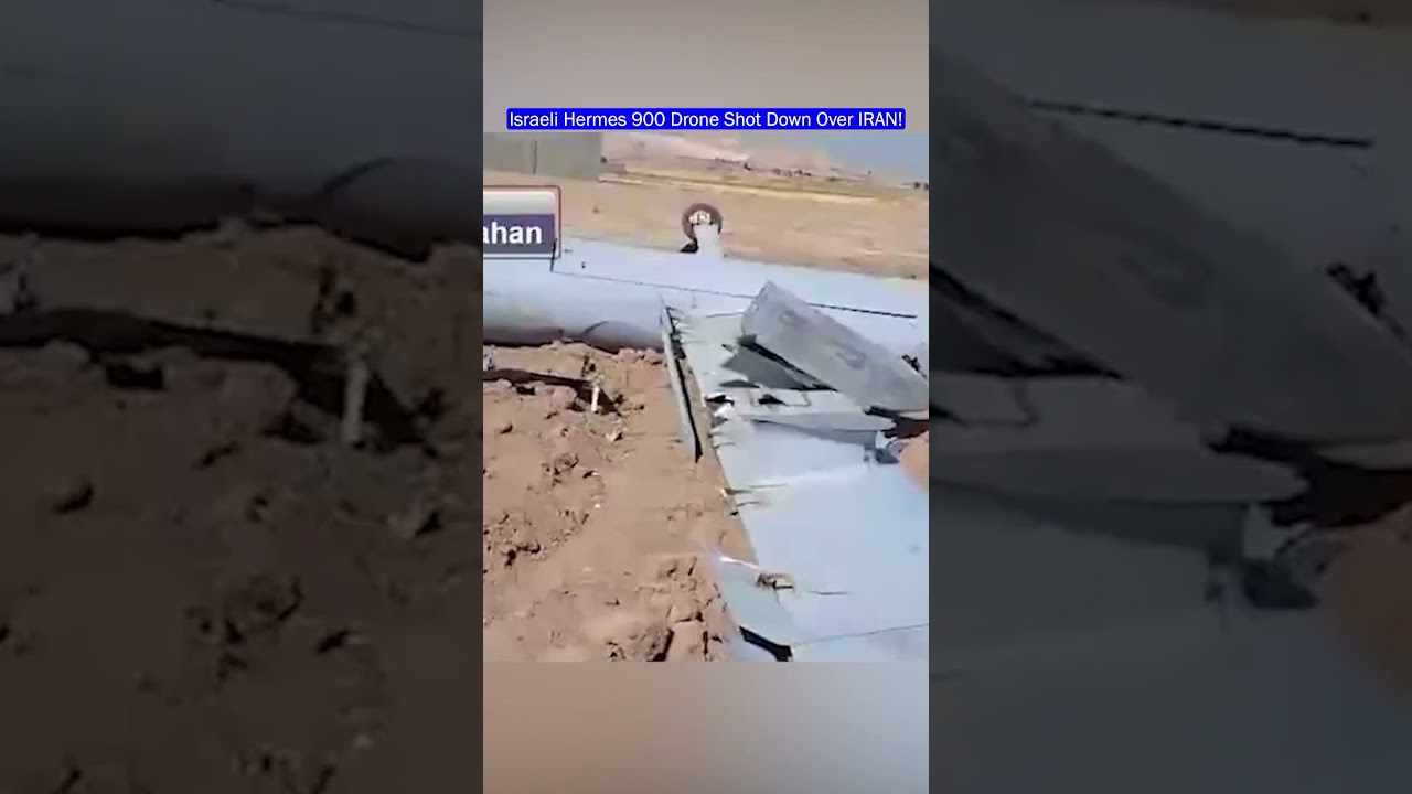 Israeli Hermes 900 Drone Shot Down Over Isfahan, IRAN– First Clear Footage!