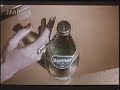 A commercial for perrier sparkling water, dating from the 80's, making promo for the larger bottle