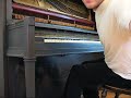 this is the piano i pulled from the trash and have been slowly putting back together.  it withstood being pushed down the sidewalk to my house, so i figured it was built well enough to be worth restoring.

it needed a couple metal parts made from scratch for the lid hinges, and needed some repairs to the action.  it still has a long way to go, but at least i know that it will sound great someday.  the tone is very rich and full, though i have never heard it properly tuned.  i don't want to spend money to have it tuned until the repair work is done.

it was made in 1923 by marshall and wendell of new york.

please excuse my crappy playing, i don't have a clue on how to play pianos.  i just like to work on the mechanical stuff.