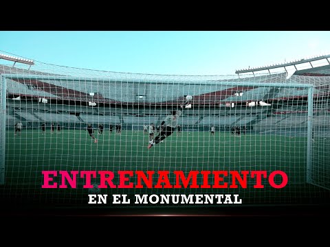 La vuelta del plantel al Monumental: Probando al arco! 