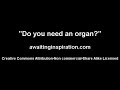 \"Do you need an organ?\" \"Do you need an organ?\"