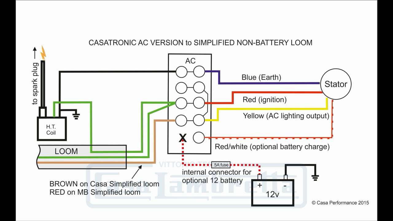 Casatronic ignition Lambretta wiring diagrams (English Version)
