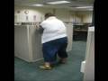 fat guy dancing in office