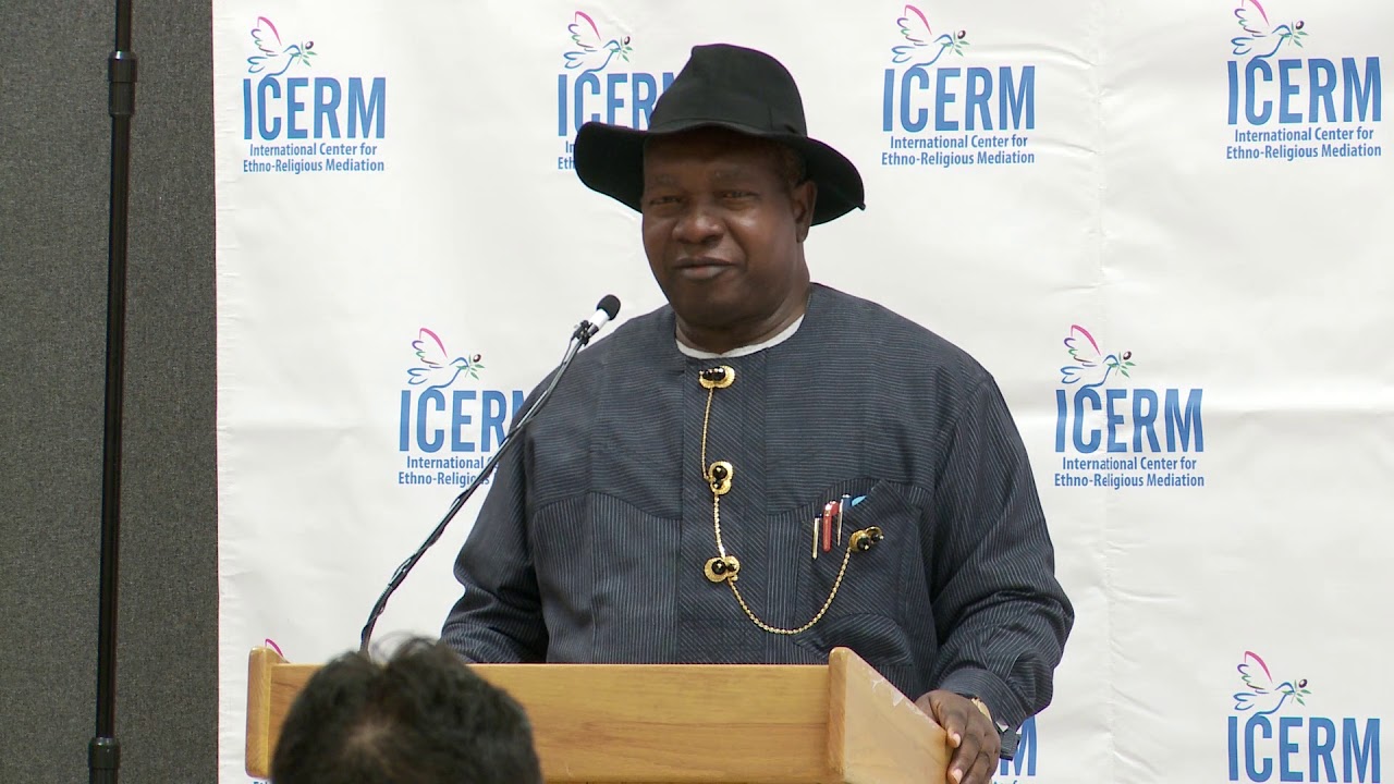 Chief Douglas Douyi Naingba speaks at the World Elders Forum (WEF) in New York