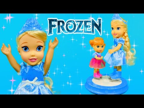 Frozen Young Elsa & Anna with Ice Skating Rink Disney Princess Doll Toys Review by DCTC