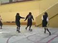 chicas jugando al fútbol....en el ipae obvio