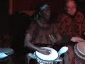famoudou konate performing with the chicago djembe project at rhythm nightclub in chicago, 2003