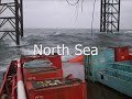 Offshore oilfied cargo operations wintertime North Sea