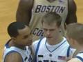 dook's (duke's) Kyle Singler caresses Jon Scheyer's face