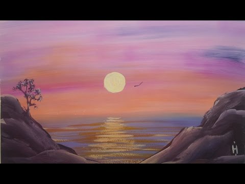 Мастер класс закат море гуашью Мастер класс закат море гуашью