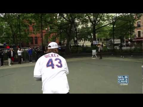 dickey - R.A. Dickey meets up with some backyard hurlers at Tompkins Square Park in NYC.