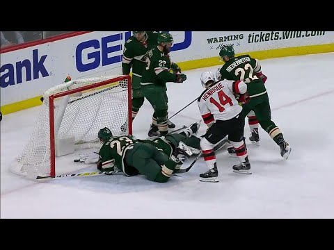 Video: Wild's Dubnyk and Olofsson combine for blunder than gives Devils a goal