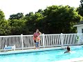 Mommy teaching her little duckling how to fly...