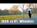 Mooie dagen, tijd voor wheelies! :) - ZX6r & R1