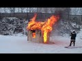 Тушение деревянной постройки. Технология Natisk.
