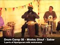 project 120 #7

sabar - the fantastic senegalese master sabar player and griot, modou diouf 


modou had just finished his class when we met up and he kindly agreed to put down a three part rhythm -- all to click. 

it's a senegalese rhythm called something like' nyarigorum'.

i'd lost the headphones by this time and he had to play along to the metronome clicktrack out loud. the beeps are very audible - sorry. next time i'll do a better job...

i never thought he'd be able to do it. i didn't tell him what metronome beep the 1 was on...

how cool is modou?! he as chummy as heck and an amazing drummer! a lovely man.

thanks to all who contributed.

hope you like

gary

sabar - modou diouf
gazing with awe - luce engel / kit / jane walters / nikki / lesley / rose / chandra / julie

http://www.musicworldwide.org
http://www.drummer.co.uk