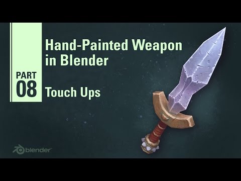 Touchups - In this part, I go back over the model and fix any problems I notice in the texture. Contents: 00:27 - Bounce lighting on blade 02:39 - Put in the 'darkest darks' on the blade 09:09 - More green!