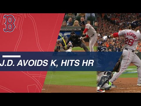 Video: Martinez avoids strike-three call, crushes homer
