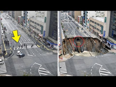 देखिये कैसे अचानक सड़क पर गड्ढा बन गया, 5 सबसे रहस्यमय छेद Top 5 Largest Sinkholes Caught on Camera