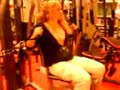 Sarah lifting weights!